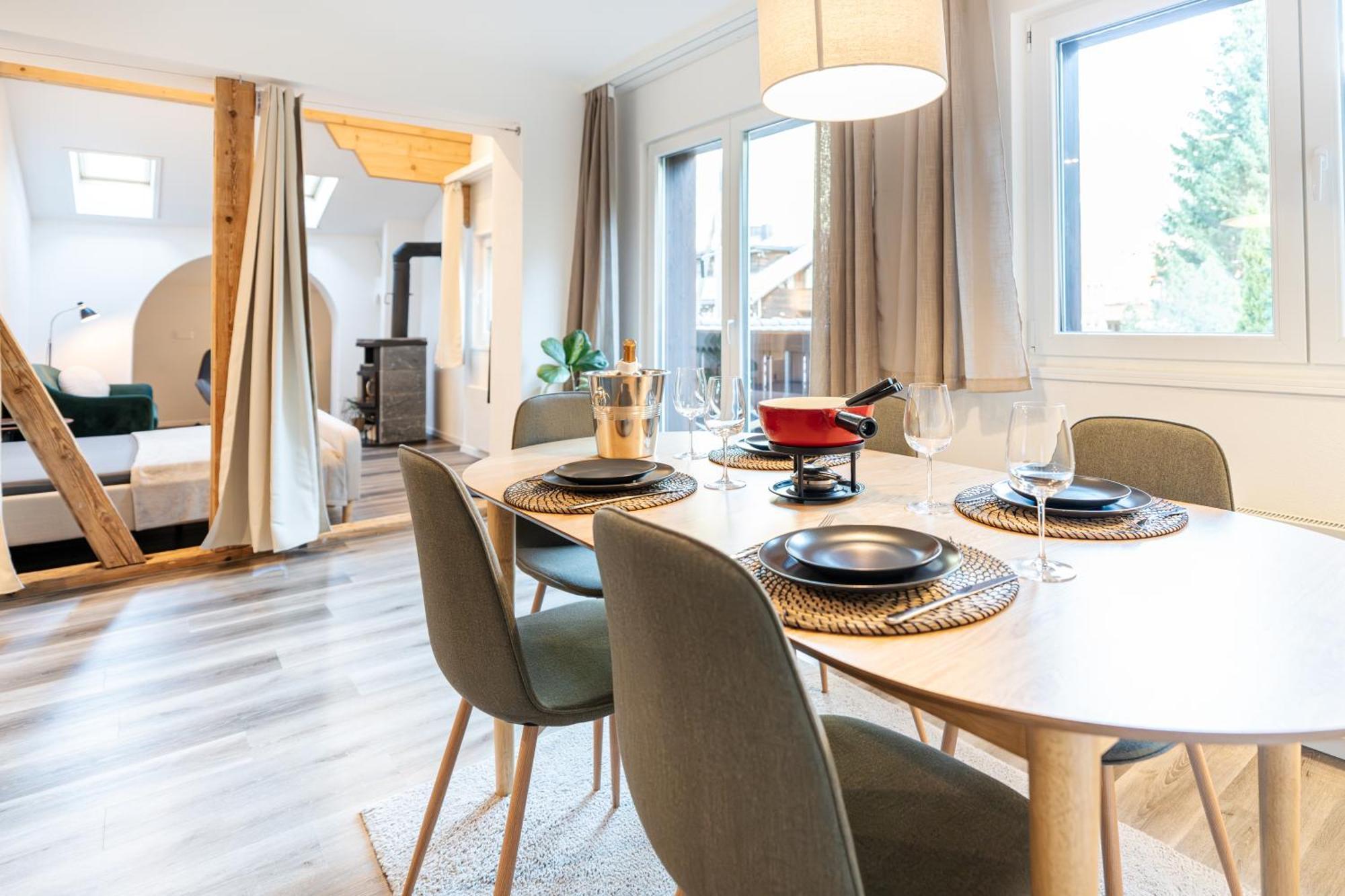 Bellevue & Classy Mountain View Apartment Kandersteg Exteriér fotografie