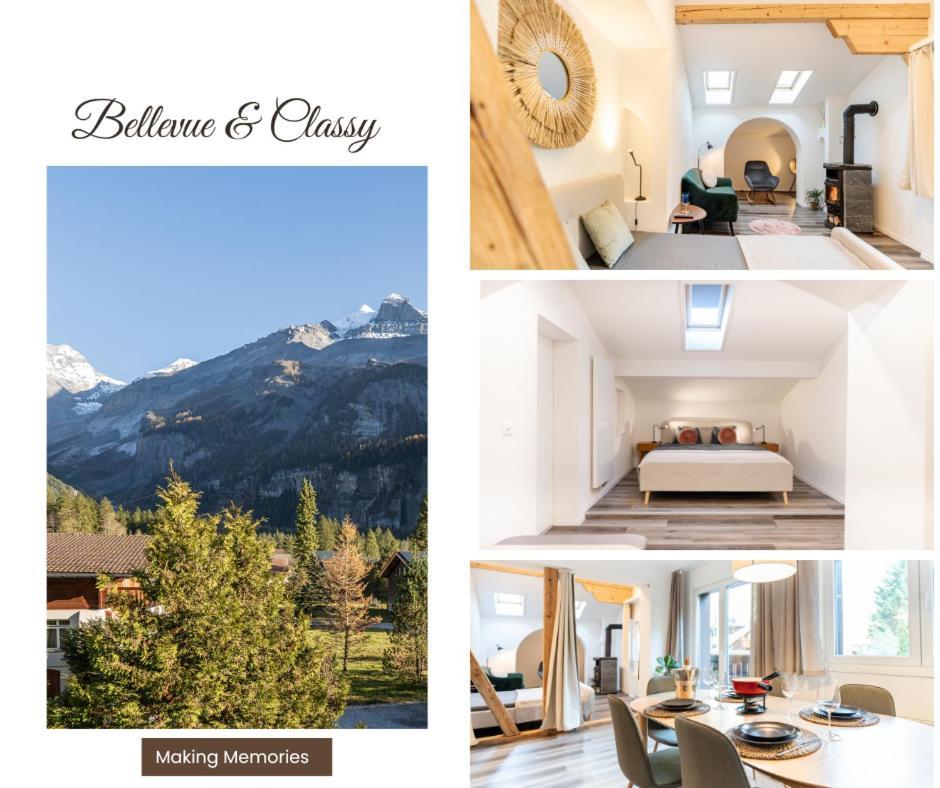 Bellevue & Classy Mountain View Apartment Kandersteg Exteriér fotografie